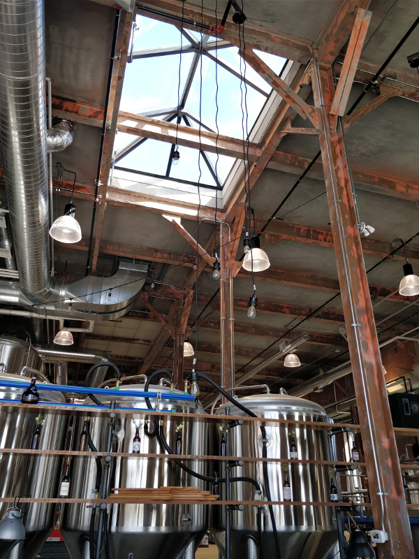 As well as brewing equipment, the space is also filled with plenty of light. 